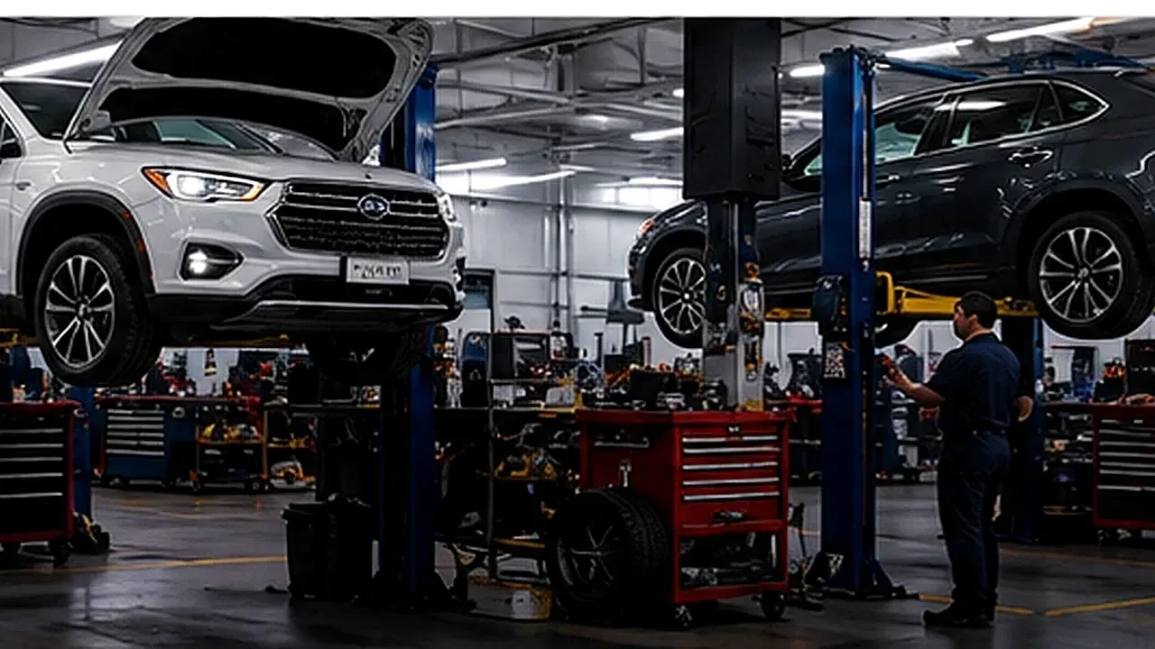 Professional automotive service garage