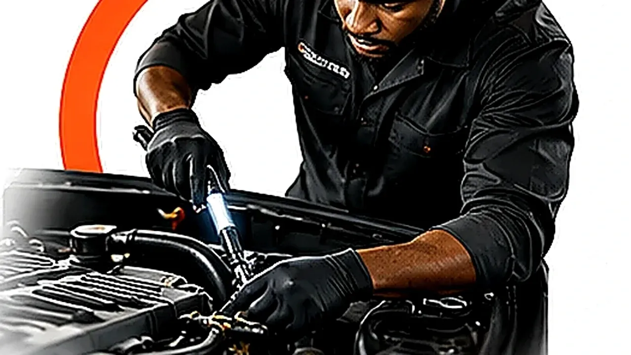 Professional mechanic servicing a vehicle