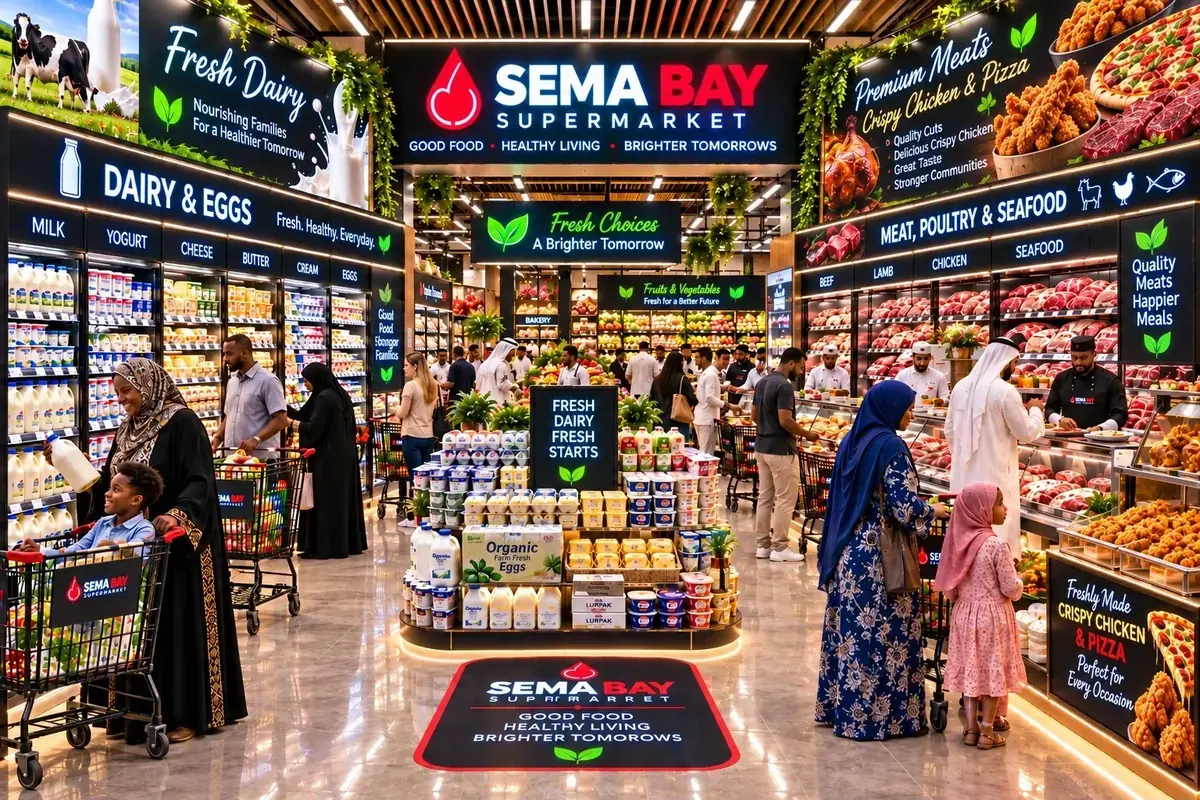 SEMA BAY supermarket dairy, eggs, meat, poultry, and seafood departments