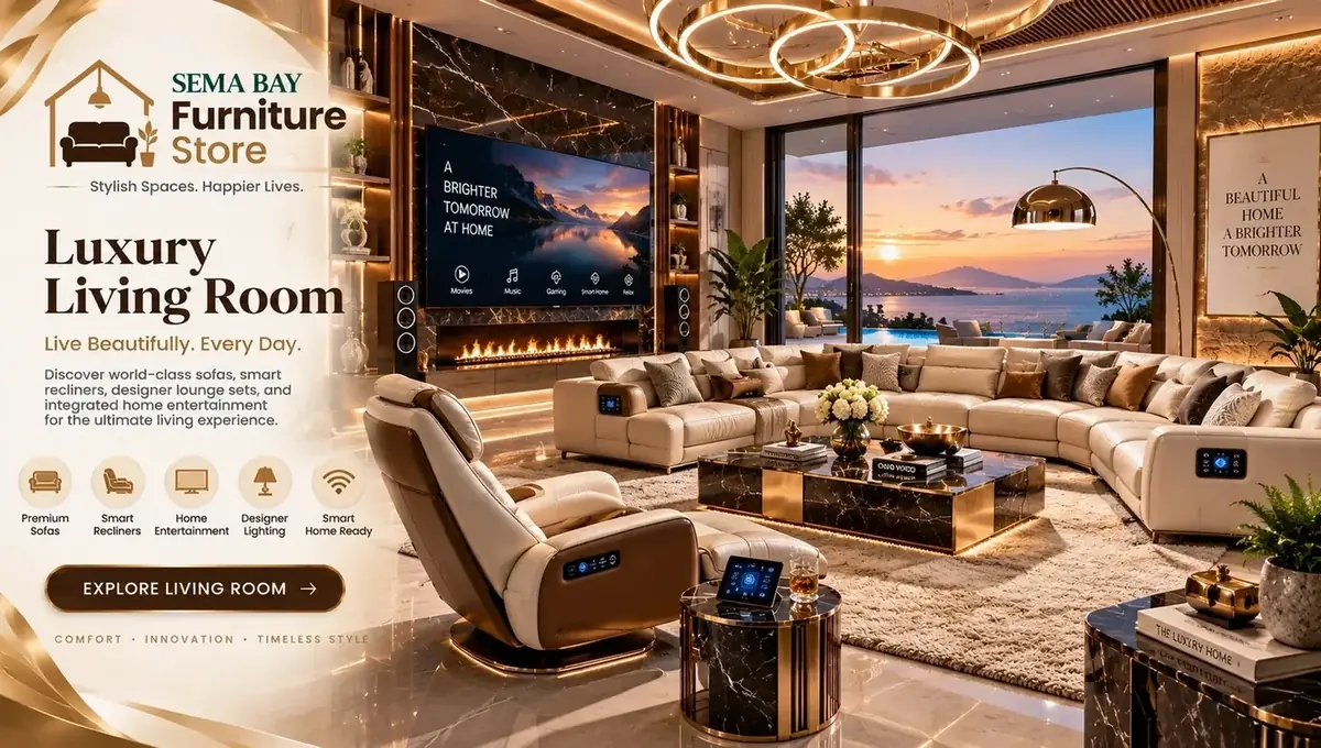 Smart luxury living room with premium recliners